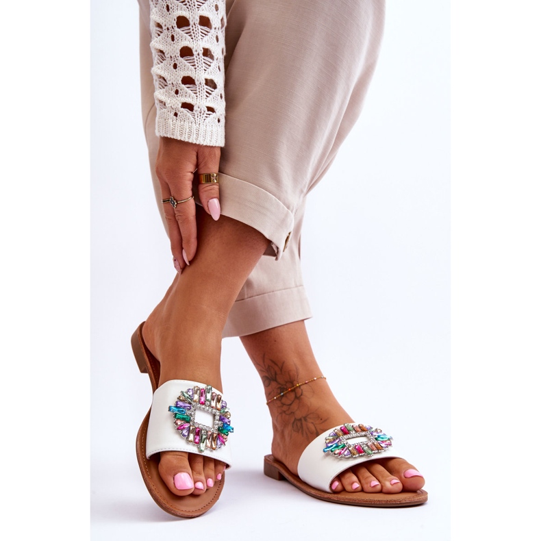 PE1 Dámské módní sandály s ozdobou bílá Halsey bílý 2 PE1 Dámské módní sandály s ozdobou bílá Halsey bílý 2