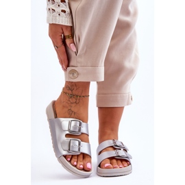 Dámské skluzavky na platformě Silver Vertigo stříbrný 1