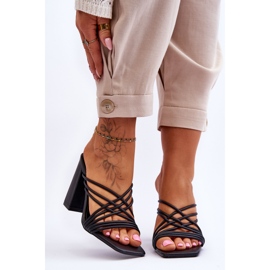 Sandály na vysokém podpatku s popruhy černá Beckie 1