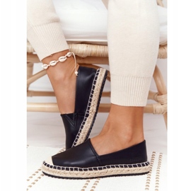 Kožené espadrilky na pletené podrážce Big Star HH274505 černé černý 4