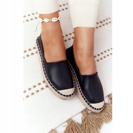 Kožené espadrilky na pletené podrážce Big Star HH274505 černé černý 6