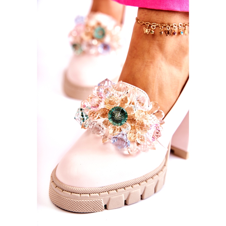 PA2 Elegantní Lodičky S Ornamentem Obyčejný Světle Růžový Caterine 1