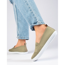 Dámské textilní slip-on tenisky Shelovet zelené zelený 1