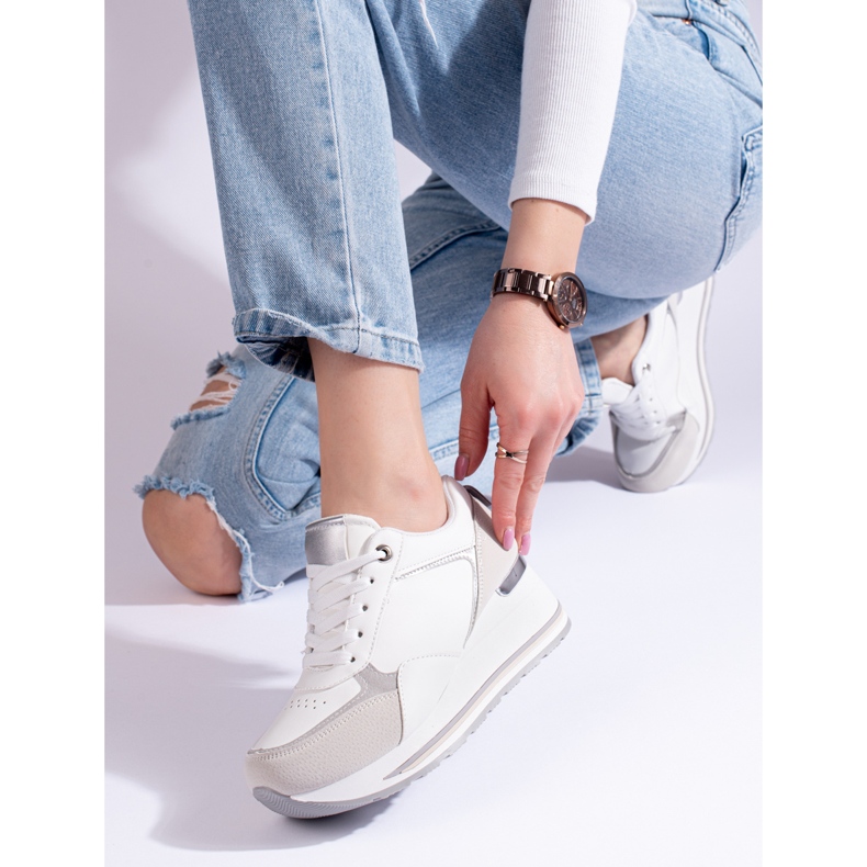 Bílé tenisky Shelovet na klínku bílý 2