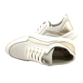 Bílé a zlaté šněrovací kožené tenisky Evento 23PB08-5389 bílý 6 Bílé a zlaté šněrovací kožené tenisky Evento 23PB08-5389 bílý 6