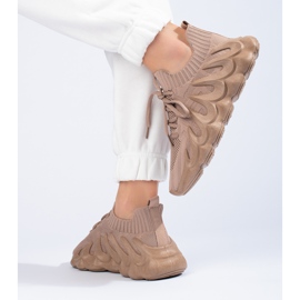 Dámské hnědé látkové tenisky Shelovet hnědý 2