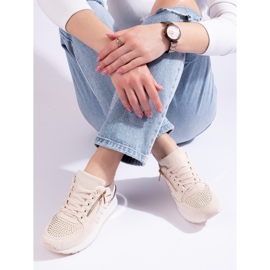 Dámské tenisky na klínku béžové Shelovet béžový 1