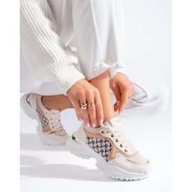 Dámské tenisky na silné podrážce béžové Shelovet béžový 1