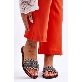 Dámské zdobené pantofle Bellisa Black černý 1