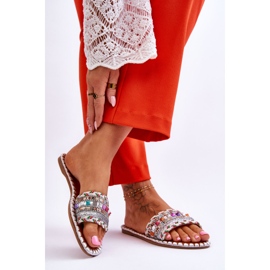 Dámské zdobené sandály White Bellisa stříbrný 2