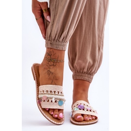 PS1 Dámské pletené zdobené pantofle růžové Millano růžový 1 PS1 Dámské pletené zdobené pantofle růžové Millano růžový 1