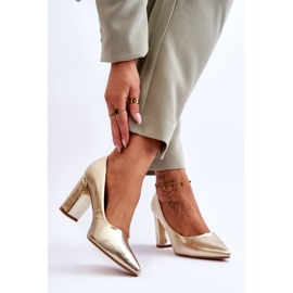 Klasické lodičky na ozdobném zlatém podpatku Elizabeth zlatý 2