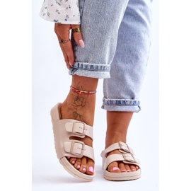 PS1 Dámské béžové pantofle na platformě Vertigo béžový 1