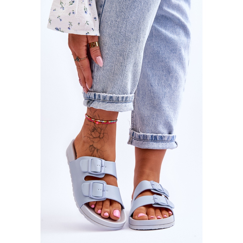 PS1 Dámské modré pantofle na platformě Vertigo modrý 1