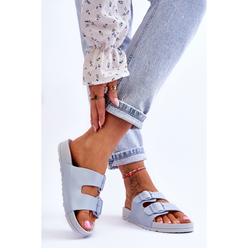 PS1 Dámské modré pantofle na platformě Vertigo modrý 2