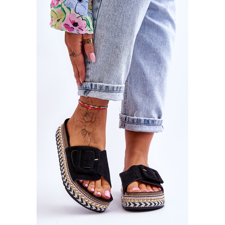 PS1 Dámské Sandály Na Zdobené Platformě Černá Joyce černý 1