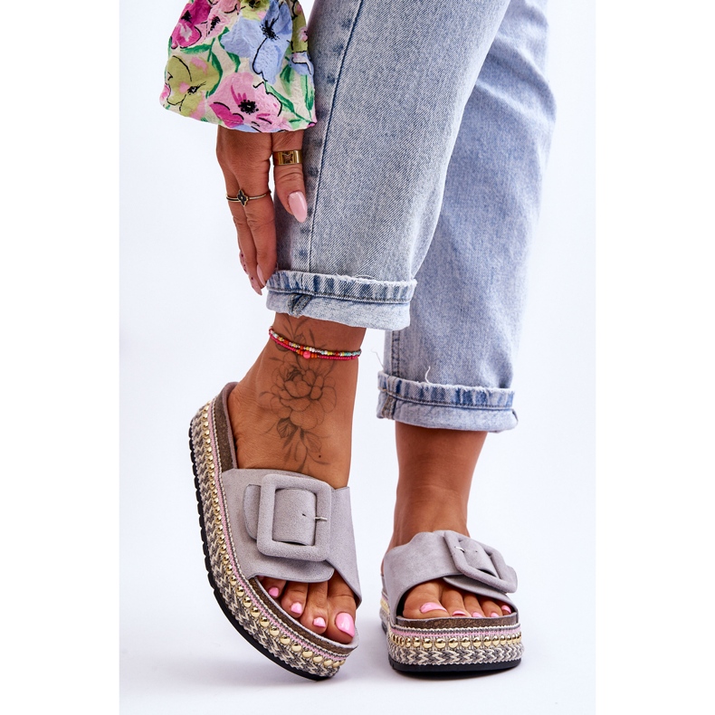 Dámské Sandály Na Zdobené Platformě šedá Joyce 1