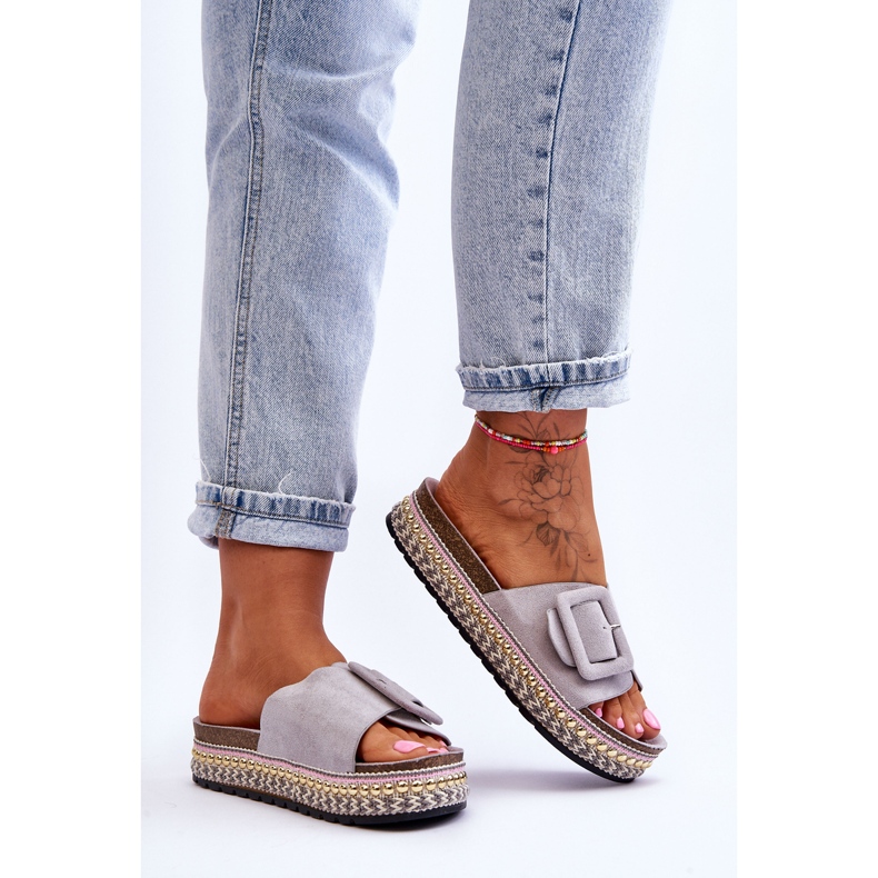 Dámské Sandály Na Zdobené Platformě šedá Joyce 2