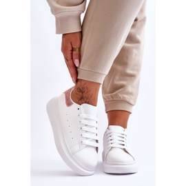 Dámská sportovní obuv na třpytivé bílo-růžové platformě Eliso bílý 1