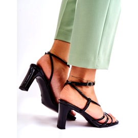 Dámské malované černé sandály černé černý 3