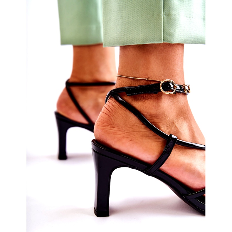 Dámské malované černé sandály černé černá 1