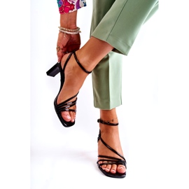 Dámské malované černé sandály černé černý 2