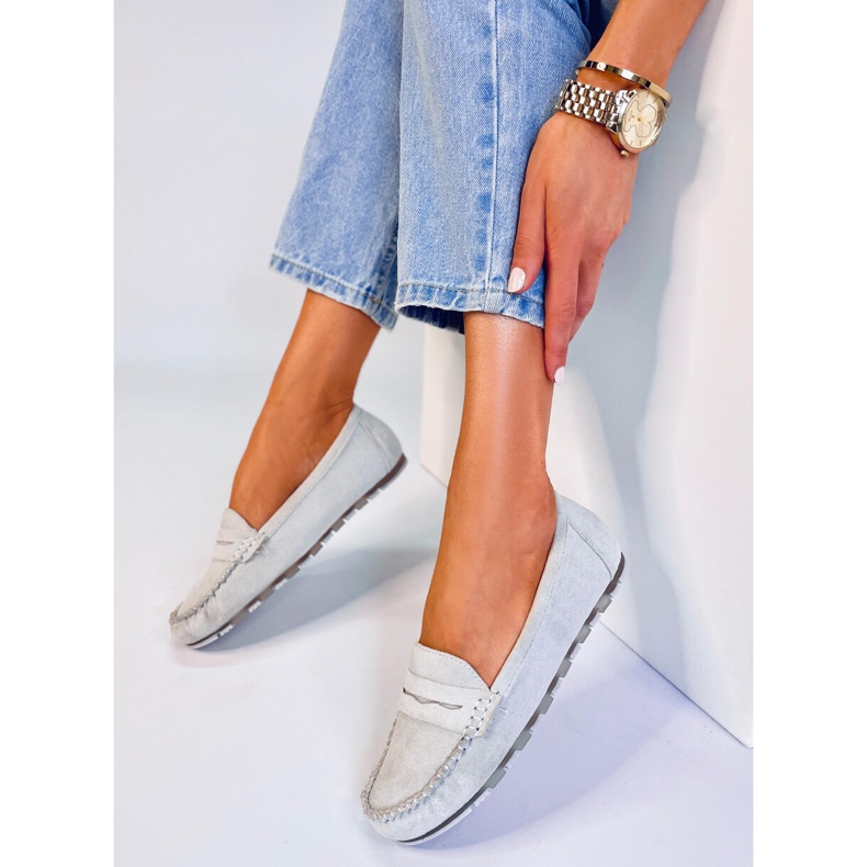 BM Dámské semišové mokasíny Anaya Grey šedá 2