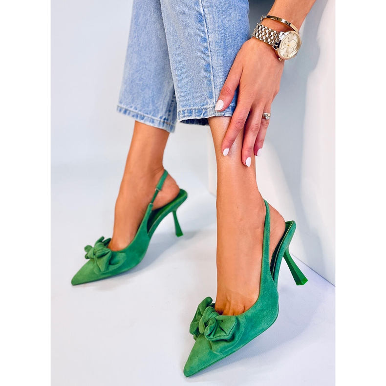 BM Shirley Green lodičky na otevřeném podpatku zelená 2 BM Shirley Green lodičky na otevřeném podpatku zelená 2