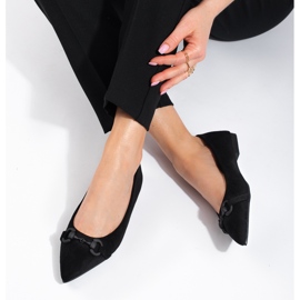 Dámské černé semišové baleríny Shelovet černá 2