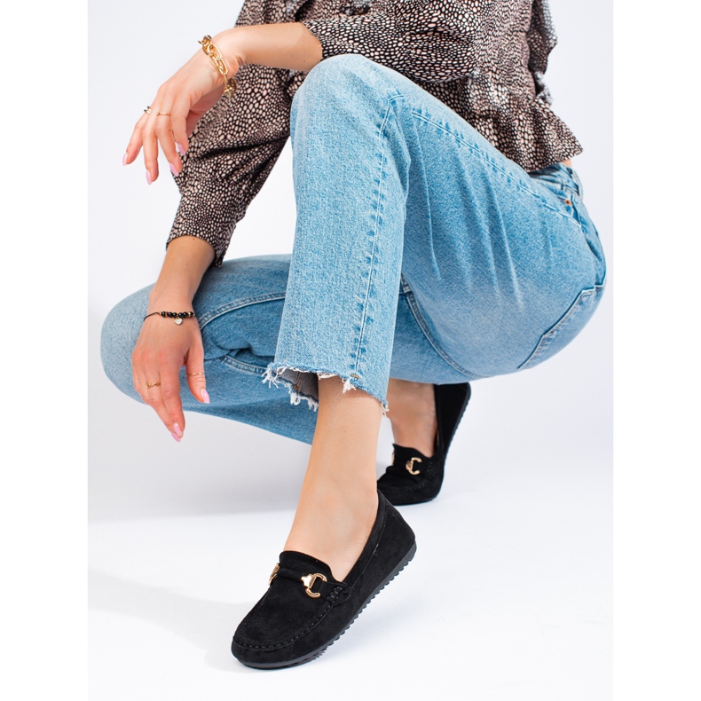 Dámské černé semišové mokasíny Shelovet černá 1