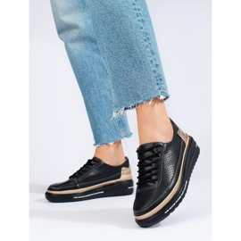 Černé kožené sportovní boty Shelovet černá 1