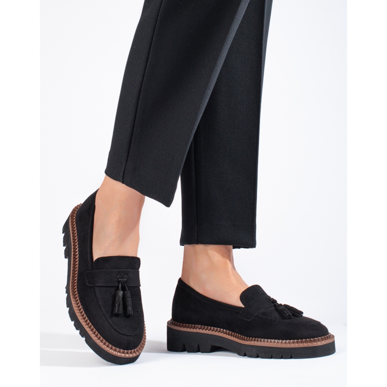 Vinceza Černé semišové střapcové mokasíny od Vincezy černá 1