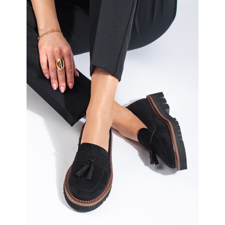 Vinceza Černé semišové střapcové mokasíny od Vincezy černý 2
