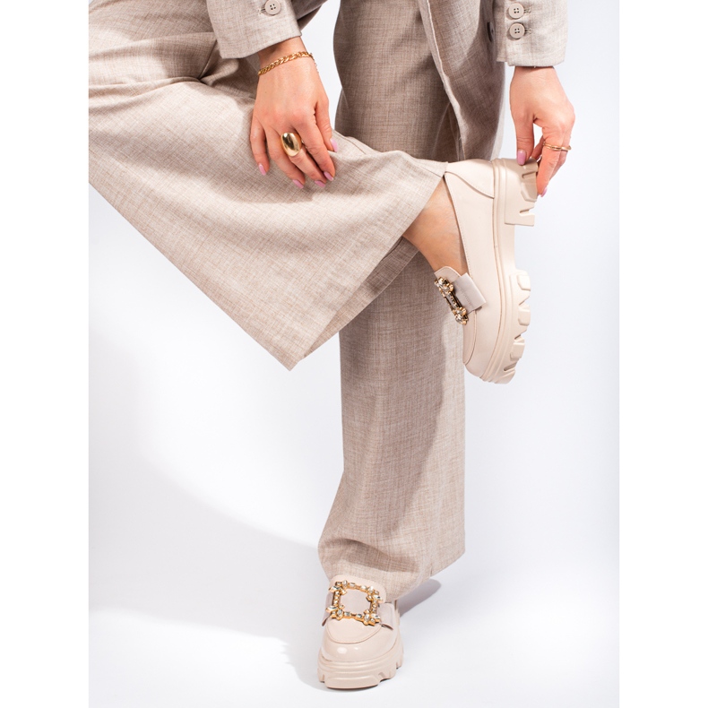 W. Potocki Béžové dámské boty s přezkou Shelovet béžový 2 W. Potocki Béžové dámské boty s přezkou Shelovet béžový 2