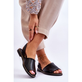 Lemar Alivia černé kožené sandály černý 2