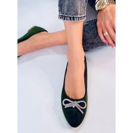 Baleríny Batten Green Almond Toe zelený 2
