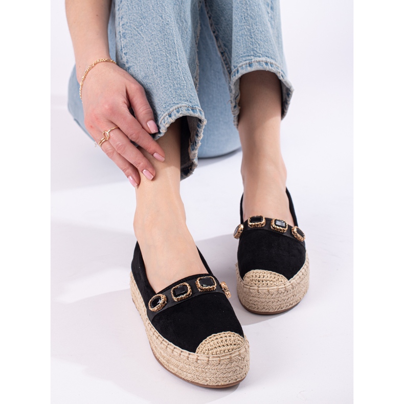 Dámské espadrilky na platformě Shelovet černý semiš 1
