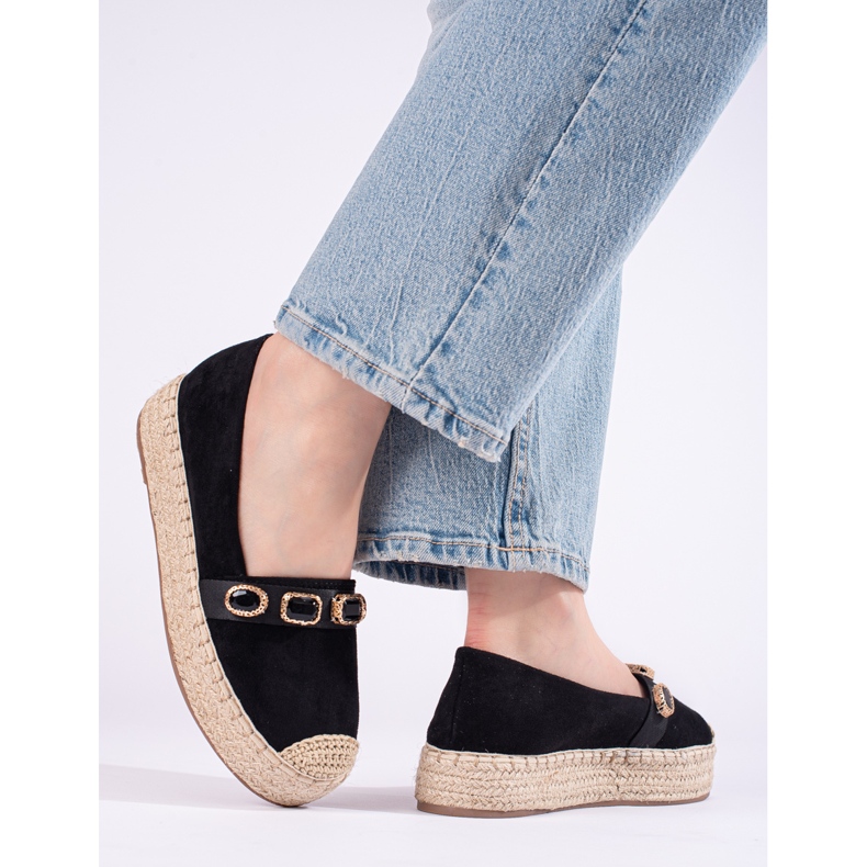 Dámské espadrilky na platformě Shelovet černý semiš 2