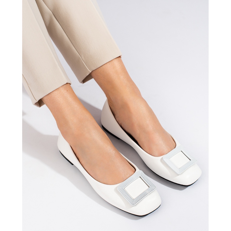 Dámské bílé baleríny se zdobením Shelovet bílý 1