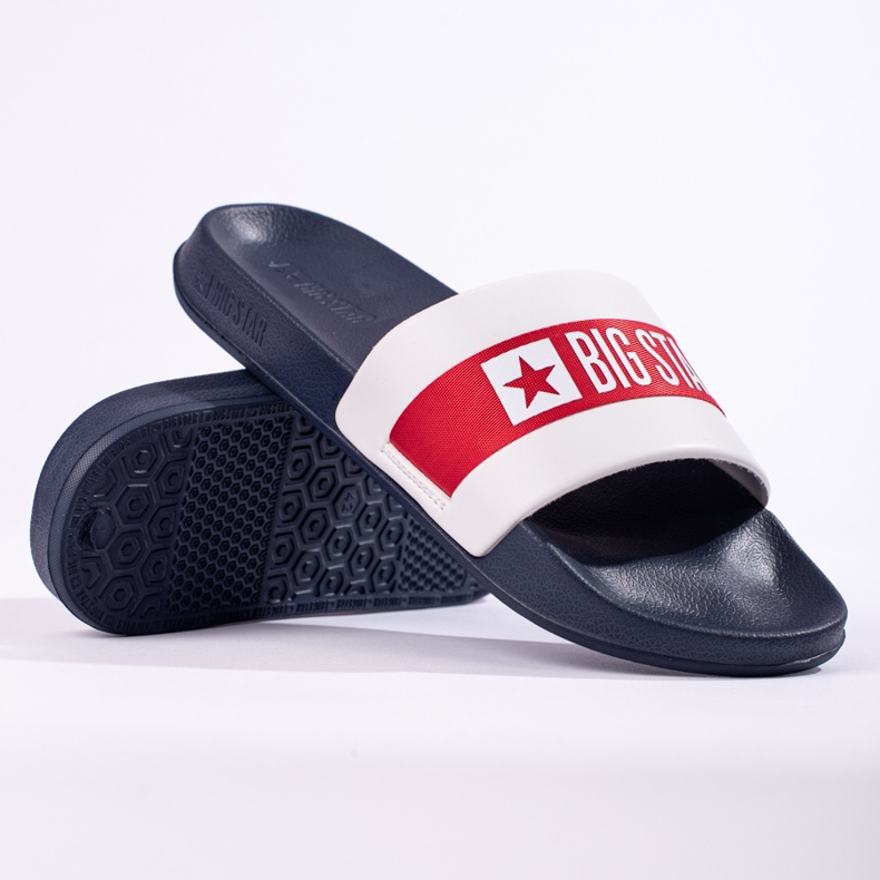 Lehké pánské pantofle Big Star LL174455 tmavě modrá bílý 1