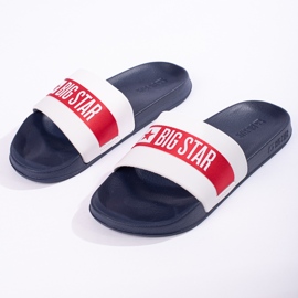 Lehké pánské pantofle Big Star LL174455 tmavě modrá bílý 2