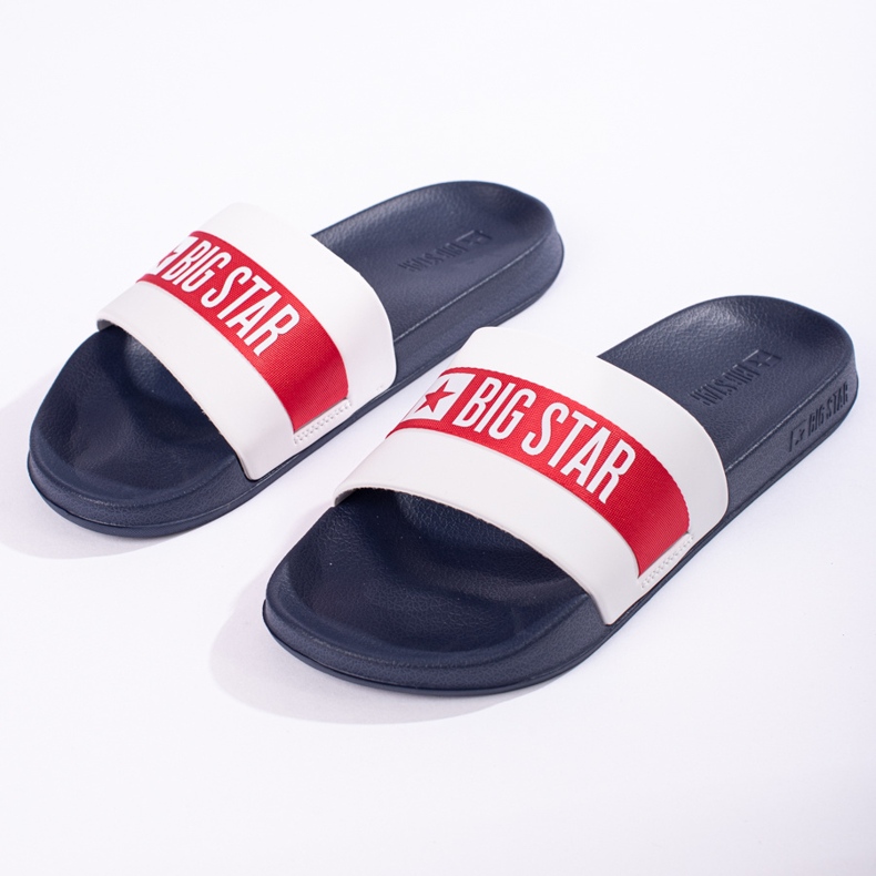 Lehké pánské pantofle Big Star LL174455 tmavě modrá bílý 2