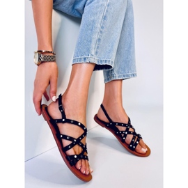 Černé římské sandály Capriati černá 2