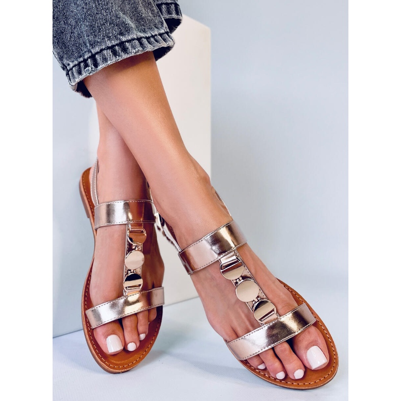 BM Dámské metalické sandály Cheek Champagne růžový 1 BM Dámské metalické sandály Cheek Champagne růžový 1