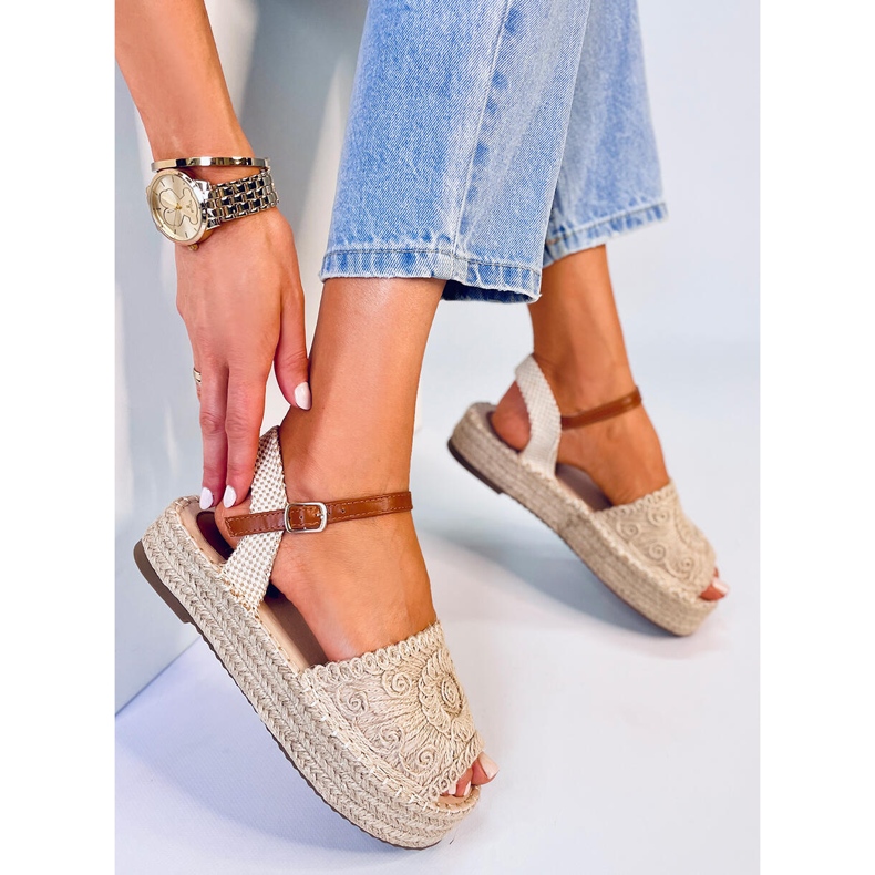 Béžové espadrilkové sandály Boho Ingram béžový 2