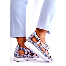 Maciejka Dámské kožené sandály se suchým zipem 05375-06 Modrá modrý 4 Maciejka Dámské kožené sandály se suchým zipem 05375-06 Modrá modrý 4