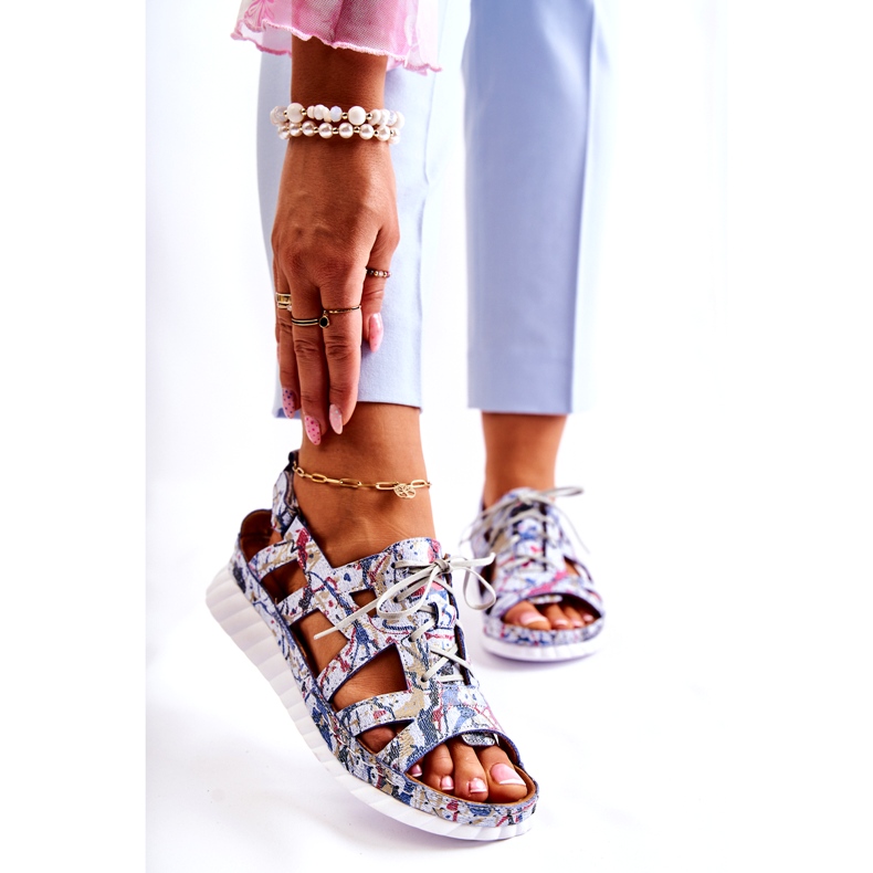 Maciejka Dámské kožené sandály se suchým zipem 05375-06 Modrá modrý 1 Maciejka Dámské kožené sandály se suchým zipem 05375-06 Modrá modrý 1