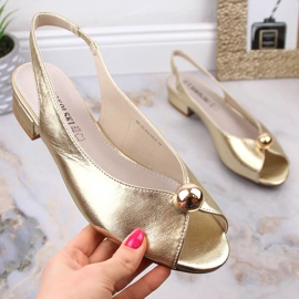 Dámské ploché metalické zlaté sandály T.Sokolski L23-435 zlatý 1