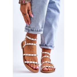 PG1 Dámské sandály s ozdobnými cvočky bílá Dorothy bílý 1