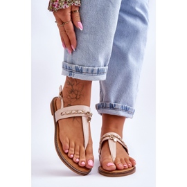 PG1 Dámské sandály s řetízkem Béžová Jessica béžový 1